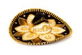 Black Decorated mariachi sombrero on white