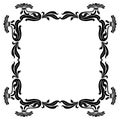 Black decorative frame on a white background. Royalty Free Stock Photo