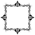 Black decorative frame on a white background. Royalty Free Stock Photo