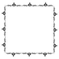 Black decorative frame on a white background. Royalty Free Stock Photo