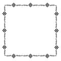 Black decorative frame on a white background. Royalty Free Stock Photo