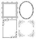 Black decorative frames - vector set