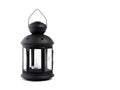 Black decorative lantern, isolated on white