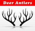 Black deer antlers vector design