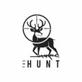 Black deer silhouette hunting sport