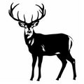 Black Deer Silhouette: Realistic And Unique Character Design