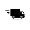 Black Delivery or cargo truck icon or logo Royalty Free Stock Photo