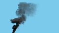 black dense defilement smoke exhaust from fuel oil power plant, isolated - industrial 3D rendering