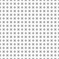 Black dense flower and rhombus dots pattern on white