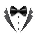 Black Details Of Man Wedding Suit Tuxedo Vector