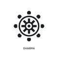 black dharma isolated vector icon. simple element illustration from religion concept vector icons. dharma editable logo symbol