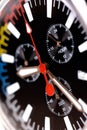 Black dial of chrono watch