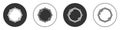 Black Dial knob level technology settings icon isolated on white background. Volume button, sound control, analog Royalty Free Stock Photo