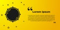 Black Dial knob level technology settings icon isolated on yellow background. Volume button, sound control, analog Royalty Free Stock Photo