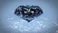 Black diamond dispersion 3d illustration. Carbonado polycrystalline of diamond, graphite, and amorphous carbon. Crystal