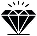 Black Diamond Icon, Vector Cut Gemstone, Shiny Sparkles, Jewelry Symbol, Luxury Stone Graphic Royalty Free Stock Photo