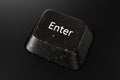 Black diamond keyboard button with Enter word on black background. Royalty Free Stock Photo