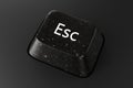 Black diamond keyboard button with Esc word on black background. Royalty Free Stock Photo