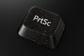 Black diamond keyboard button with PrtSc word on black background. Royalty Free Stock Photo