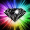 Black diamond over rainbow Royalty Free Stock Photo