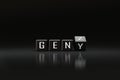 Black dice form the words GEN Y and GEN Z with Generation Concept on dark background. Changing Words Communication. Royalty Free Stock Photo