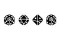 Black Dice and Geometric Dice Shapes Set for Gaming Design and Board Game Illustration Royalty Free Stock Photo