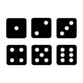 Black dice icons - vector Royalty Free Stock Photo