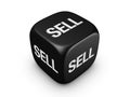 Black dice with sell sign
