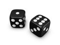 Black dice on white background Royalty Free Stock Photo