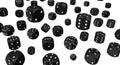 Black dices isolated on white background