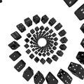 Black dices twisted around