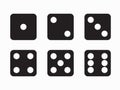 Black dices vector icons