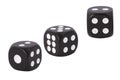 Black dices on white background. Royalty Free Stock Photo
