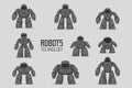 Black Different Robots set Royalty Free Stock Photo