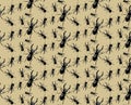 Black different sizes Bugs pattern