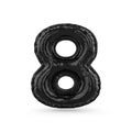 Black digit eight made of inflatable balloon isolated. 3D Royalty Free Stock Photo