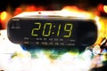 concept newyear 2019 from radio clock.happy new year and merry christmas 2019 Royalty Free Stock Photo