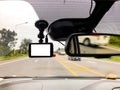 Black digital dashcam camera