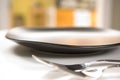 Black dinnerware setting Royalty Free Stock Photo