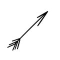 black direct arrow. doodle vector element. handdraw elementary