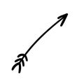 black direct arrow. doodle vector element. vector illustration element.