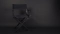 Black director chair use in video production , movie ,film, cinema industry on black background