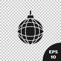 Black Disco ball icon isolated on transparent background. Vector Royalty Free Stock Photo