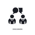 black discussion isolated vector icon. simple element illustration from startup concept vector icons. discussion editable logo