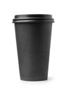 Black disposable paper coffee cup