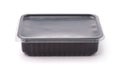 Black disposable plastic food takeaway container