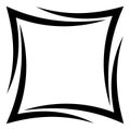 Black Distorted Square Frame, Shape Contour Distortion Effect