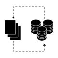 black distributed database icon image design