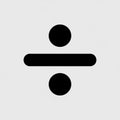 Black division symbol on a white background. The design features two circular dots Royalty Free Stock Photo