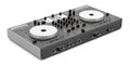 Black dj mixer controller isolated on white Royalty Free Stock Photo